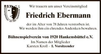 Traueranzeige von Friedrich Ebermann von Uelzen