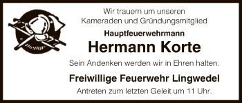 Traueranzeige von Hermann Korte von Uelzen