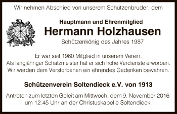 Traueranzeige von Hermann Holzhausen von Uelzen