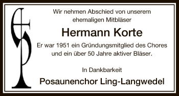 Traueranzeige von Hermann Korte von Uelzen