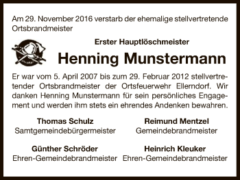 Traueranzeige von Henning Munstermann von Uelzen