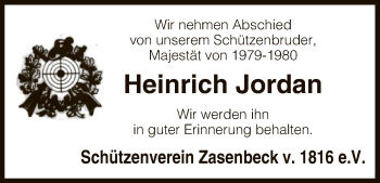 Traueranzeige von Heinrich Jordan von Uelzen