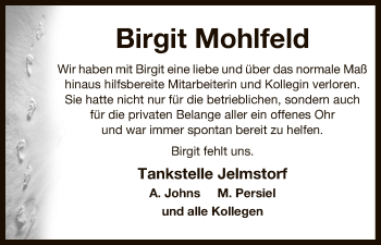 Traueranzeige von Birgit Mohlfeld von Uelzen