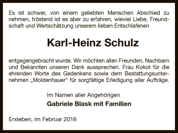 Traueranzeige von Karl-Heinz Schulz von Uelzen
