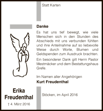 Traueranzeige von Erika Freudenthal von Uelzen