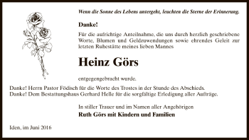 Traueranzeige von Heinz Görs von Uelzen