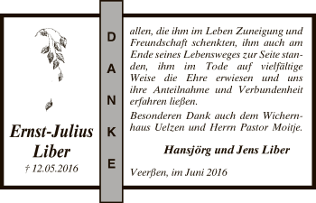 Traueranzeige von Ernst-Julius Liber von Uelzen