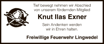 Traueranzeige von Knut Ilas Exner von Uelzen