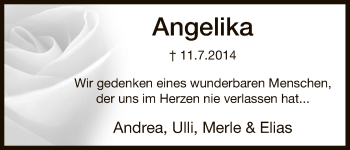 Traueranzeige von Angelika Bonness von Uelzen