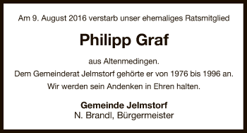 Traueranzeige von Philipp Graf von Uelzen