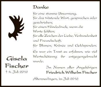 Traueranzeige von Gisela Fischer von Uelzen