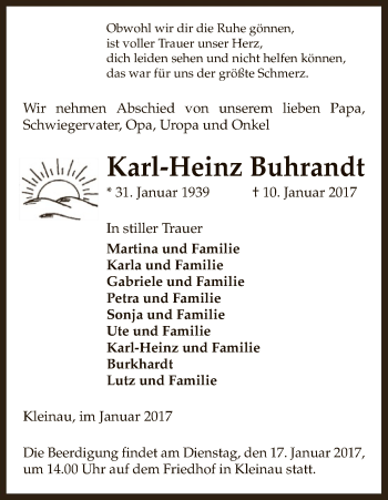 Traueranzeige von Karl-Heinz Buhrandt von Uelzen