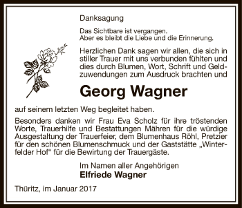 Traueranzeige von Georg Wagner von Uelzen