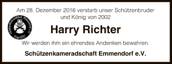 Traueranzeige von Harry Richter von Uelzen