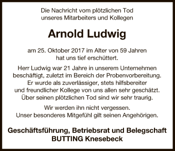 Traueranzeige von Arnold Ludwig von Uelzen