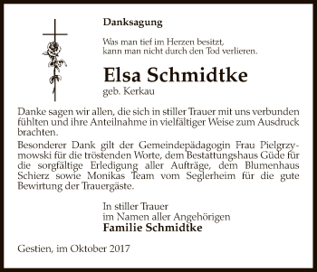 Traueranzeige von Elsa Schmidtke von Uelzen