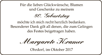 Traueranzeige von Margarete Kramer von Uelzen