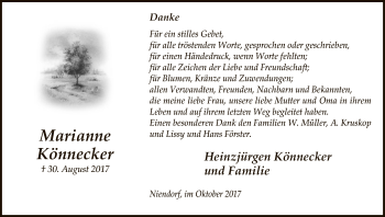 Traueranzeige von Marianne Könnecker von Uelzen