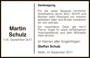 Traueranzeige von Martin Schulz von Uelzen