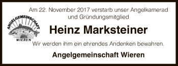 Traueranzeige von Heinz Marksteiner von Uelzen