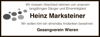 Traueranzeige von Heinz Marksteiner von Uelzen