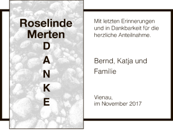 Traueranzeige von Roselinde Merten von Uelzen