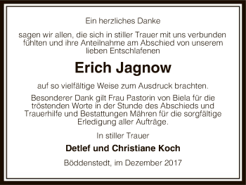 Traueranzeige von Erich Jagnow von Uelzen