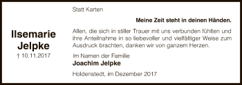 Traueranzeige von Ilsemarie Jelpke von Uelzen