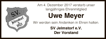 Traueranzeige von Uwe Meyer von Uelzen