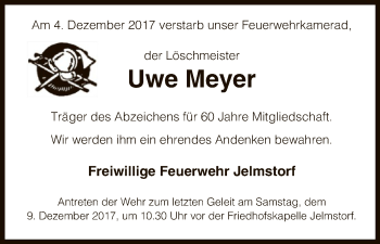 Traueranzeige von Uwe Meyer von Uelzen