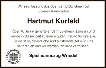 Traueranzeige von Hartmut Kurfeld von Uelzen