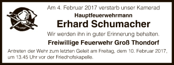 Traueranzeige von Erhard Schumacher von Uelzen