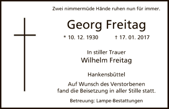 Traueranzeige von Georg Freitag von Uelzen