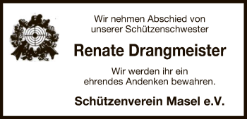 Traueranzeige von Renate Drangmeister von Uelzen