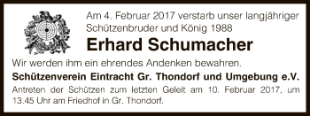 Traueranzeige von Erhard Schumacher von Uelzen