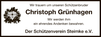 Traueranzeige von Christoph Grünhagen von Uelzen