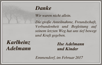 Traueranzeige von Karlheinz Adelmann von Uelzen