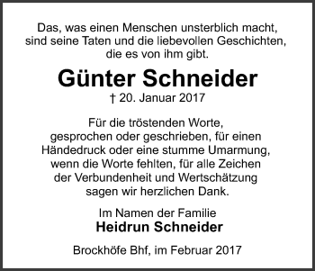 Traueranzeige von Günter Schneider von Uelzen