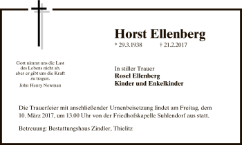 Traueranzeige von Horst Ellenberg von Uelzen