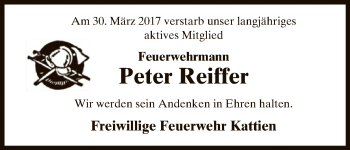 Traueranzeige von Peter Reiffer von Uelzen