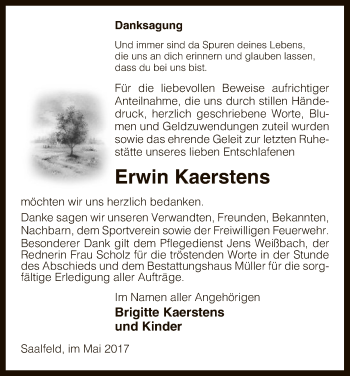 Traueranzeige von Erwin Kaerstens von Uelzen