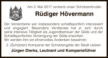 Traueranzeige von Rüdiger Hövermann von Uelzen