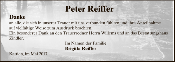 Traueranzeige von Peter Reiffer von Uelzen