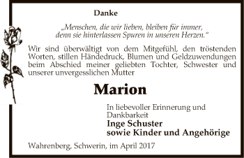 Traueranzeige von Marion  von Uelzen