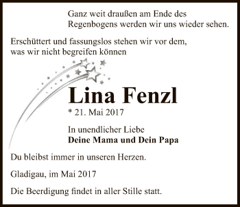 Traueranzeige von Lina Fenzl von Uelzen