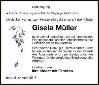 Traueranzeige von Gisela Müller von Uelzen