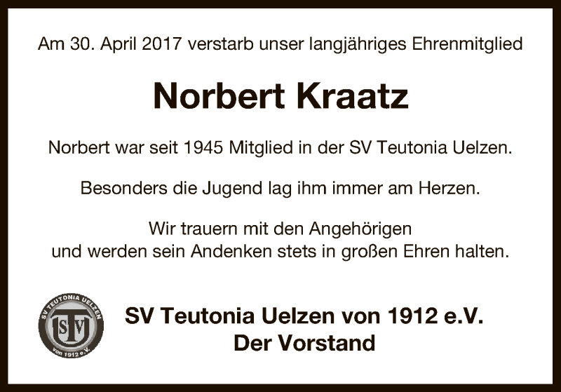  Traueranzeige für Günther Lupp vom 20.05.2017 aus Uelzen