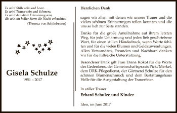 Traueranzeige von Gisela Schulze von Uelzen