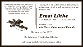 Traueranzeige von Ernst Lüthe von Uelzen