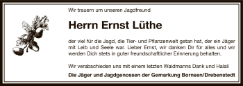 Traueranzeige von Ernst Lüthe von Uelzen